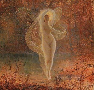 Fairy Painting - Autumn angel landscape John Atkinson Grimshaw for kid